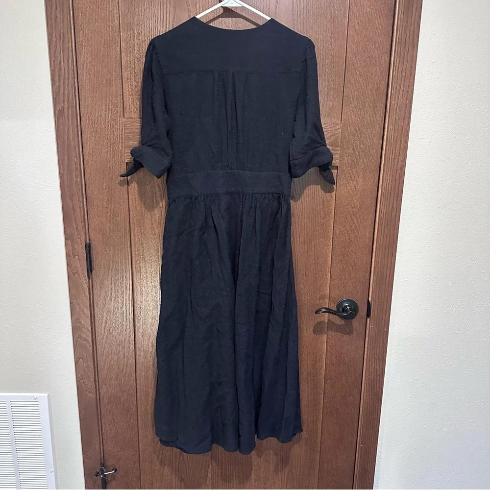 Free People Black Long Sleeve Button Down Love Of My Life Midi Dress - Picture 3 of 6
